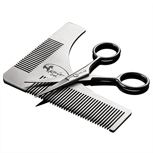 Conjunto de herramienta para dar forma a la barba y tijeras de acero inoxidable para recortar y asear la barbaRegalos para el día del padre, Regalos para el hombre