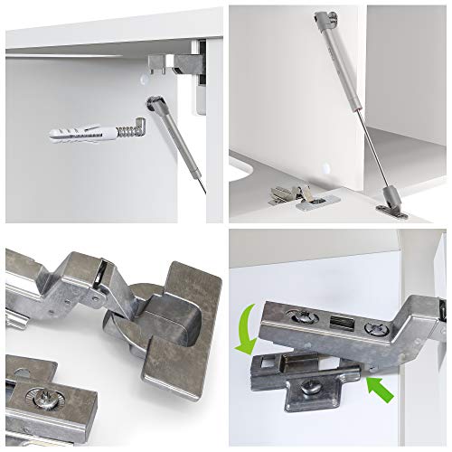 Conjunto de Muebles para baño La Costa, Cuerpo en Blanco Mate/Frentes petróleo de Alto Brillo, con Espejo LED