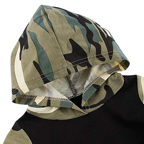 Conjunto de Sudadera con Capucha Dos Piezas niños bebés 6-12 polillas Camuflaje Dibujos Trajes Manga Larga Sudadera otoño Invierno Deporte pantalón Informal niño pequeño Navidad Traje de Halloween