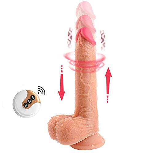 Cônșộlạdôr Vībrādőr de Silicônạ Pura de Doble Capa, 18cm Vībrāciőñ Mạșạjęạdőr de 10 Frecuencias Ręạlīstạ Pęñę Çőck Dong con Potentes Ventosas