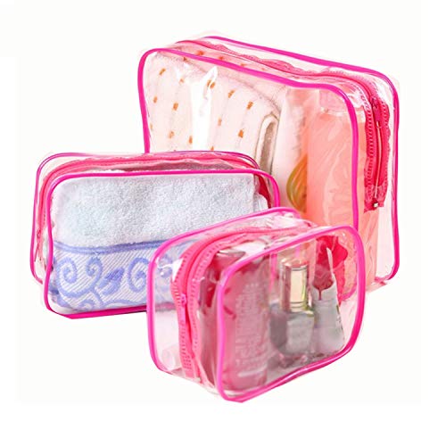 Contenedores De Almacenamiento Cosméticos, Solo Hoja Bolsa De Cosméticos Transparente Hombres Mujeres Bolsa De Maquillaje PVC Transparente Maquillaje De Viaje Organizador Artículos De Aseo Estuche