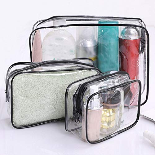 Contenedores De Almacenamiento Cosméticos, Solo Hoja Bolsa De Cosméticos Transparente Hombres Mujeres Bolsa De Maquillaje PVC Transparente Maquillaje De Viaje Organizador Artículos De Aseo Estuche