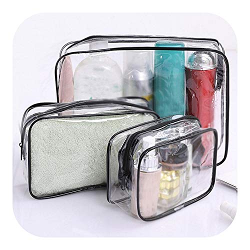 Contenedores De Almacenamiento Cosméticos, Solo Hoja Bolsa De Cosméticos Transparente Hombres Mujeres Bolsa De Maquillaje PVC Transparente Maquillaje De Viaje Organizador Artículos De Aseo Estuche
