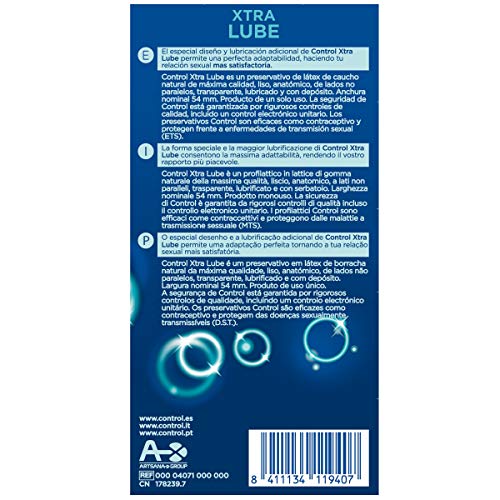 Control Extra Lube Preservativos - 12 Unidades