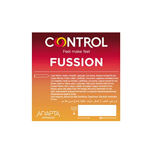 Control Fussion Preservativos - Caja de condones de aormas afrodisíacos: chocolate, menta y melocotón - 144 unidades (pack grande ahorro) - Gama placer natural, lubricados, perfecta adaptabilidadades