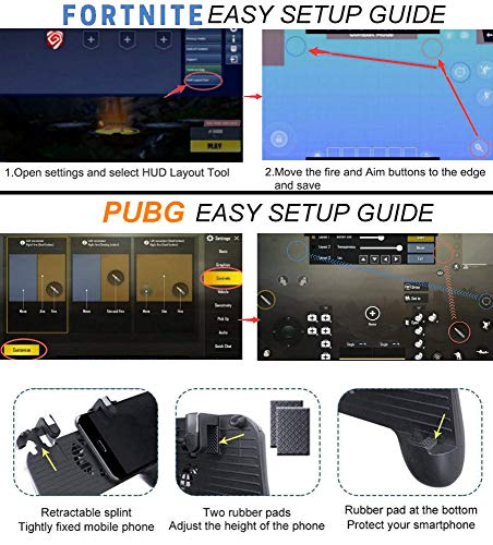 Controlador de Juego móvil para PUBG 5 en 1 versión Mejorada Gamepad Shoot y Aim Trigger Phone Cooling Pad Power Bank para Android y iOS Fortnite/Knives out