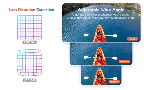 COOAU Cámara Deportiva 4K Nativo de 60fps 20MP con Wi-Fi y de 8XZoom, Micrófono Externo y Baterias de 2x1350mAh, Cámara Sumergible