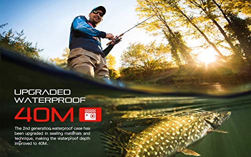 COOAU Cámara Deportiva 4K WiFi 20MP Camara Acción Sumergible Agua de 40M con Control Remoto y Micrófono Externo, Camara Acuática con 2 Baterías de 1200 mAh y Varios Kits para Bicicleta Casco Buceo