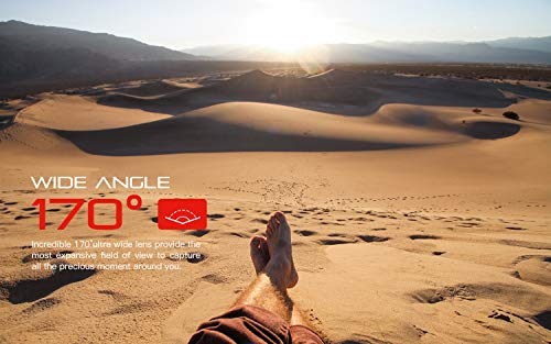 COOAU Cámara Deportiva 4K WiFi 20MP Camara Acción Sumergible Agua de 40M con Control Remoto y Micrófono Externo, Camara Acuática con 2 Baterías de 1200 mAh y Varios Kits para Bicicleta Casco Buceo