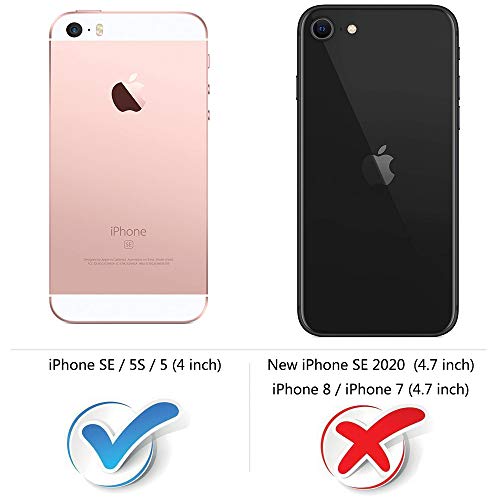 COODIO Funda iPhone 5S con Tapa, Funda Movil iPhone SE, Funda Libro iPhone 5 Carcasa Magnético Funda para iPhone SE/iPhone 5S / iPhone 5(No es Compatible con iPhone SE 2020), Negro/Rojo