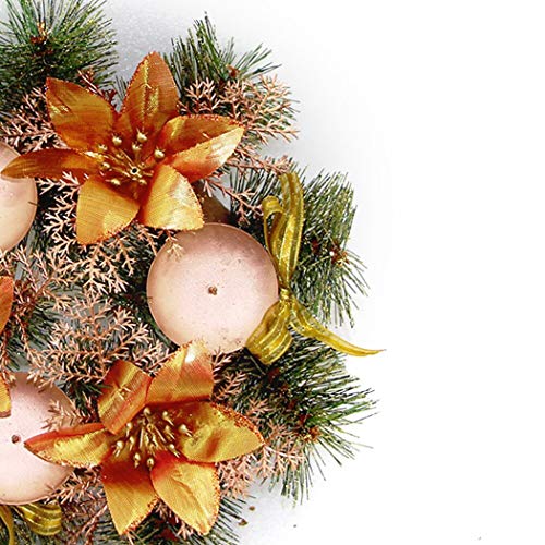 COOFIT Candelabro de Navidad Corona de Flores Artificiales Soporte de Velas Centro de Mesa de Navidad