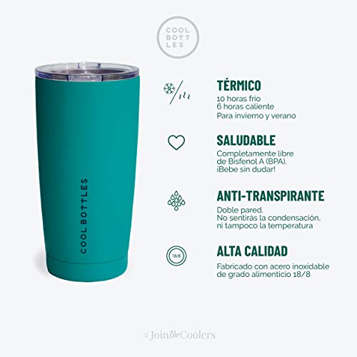 Cool Bottles Vaso Térmico de Acero Inoxidable | 330 ml | Vaso Térmico | Termo Café para Llevar | Vaso con Tapa para Bebidas frías o Calientes | Vaso térmico café | Libre de BPA