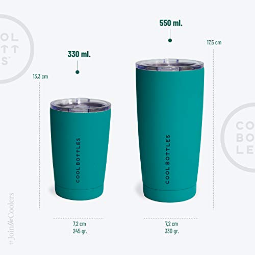 Cool Bottles Vaso Térmico de Acero Inoxidable | 330 ml | Vaso Térmico | Termo Café para Llevar | Vaso con Tapa para Bebidas frías o Calientes | Vaso térmico café | Libre de BPA