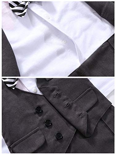 cool elves - Mono Largo Bebés Caballero Traje Niños para Bautizo Fiesta Boda con Pajarita - Gris - 3-6 Meses