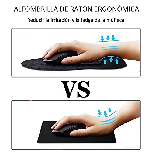 COOLEAD Alfombrilla de Ratón con Reposamuñeca Ergonómica de Memoria Base Antideslizante Gaming Mouse Pad Juegos Mouse Mat Superficie Texturizada Suave para PC Ordenador Laptop Computer Oficina
