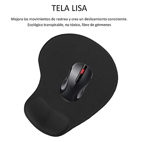 COOLEAD Alfombrilla de Ratón con Reposamuñeca Ergonómica de Memoria Base Antideslizante Gaming Mouse Pad Juegos Mouse Mat Superficie Texturizada Suave para PC Ordenador Laptop Computer Oficina