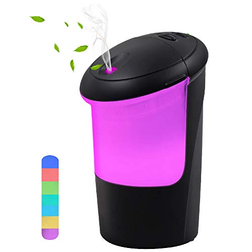 COOLEAD Humidificador Coche USB Ambientador Casa Aroma Difusor de Aceite Esencial 7 Color LED Humectador de Niebla Car Diffuser Essential Oil Ambientador Purificador de Aire para Hogar Oficina Coche