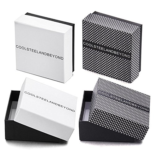 COOLSTEELANDBEYOND Elástica Ajustable Brazalete Cráneo Sólida Cadena Barbada Entretejido Cuero Negro, Hombre Mujer Pulsera Cuff de Acero