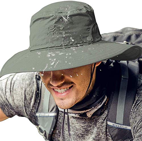 Cooltto Sombrero del Pescador,Gorro de Pesca,50+ UV protección Solar de Ancho Borde Sombrero-Rápido Seco Transpirable Plegable Impermeable Ajustable,para la Actividades al Aire Libre,Mujeres y Hombres
