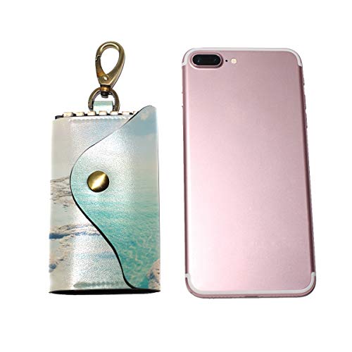 COOSUN - Funda de piel para llaves de mar muerto, con 6 ganchos y 2 ranuras para hombres y mujeres