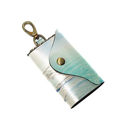 COOSUN - Funda de piel para llaves de mar muerto, con 6 ganchos y 2 ranuras para hombres y mujeres