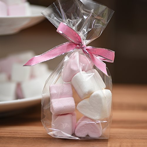Corazones de malvavisco 1 kg - caramelos suaves para el Día de San Valentín o el Día de la Madre - Marshmallow en los colores rosa y blanco - sin grasa y sin gluten