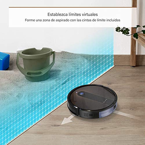 Coredy R750 Robot Aspirador y Fregasuelos 3 en 1, con conexión Wi-Fi, Alexa y Google Home, Potente aspiración de 1600Pa, Ultrafino, silencioso, Barre, aspira y friega para Suelos Duros y Alfombras