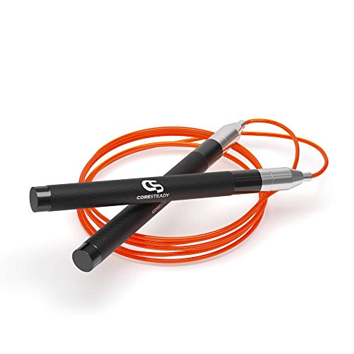 Coresteady Cuerda de Velocidad Pro - Cuerda para Saltar Ajustable y con Auto Bloqueo - Ideal para Ejercicios para Quemar Grasa Corporal, HIIT, Boxeo, acondicionamiento y pérdida de Peso