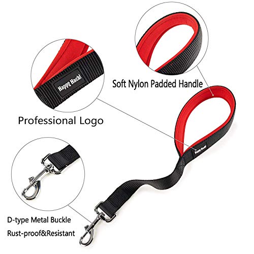Correa de Perro Corta Grandes Medianos con Mango Suave Acolchado Antideslizante Nylon para Entrenamiento Caminar Viajar 32CM (Negro,M)