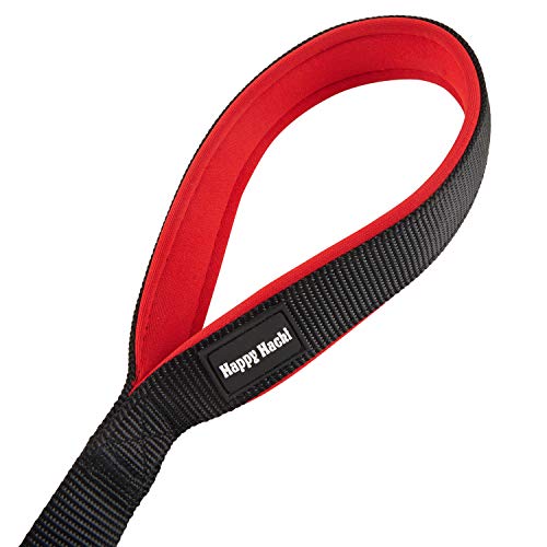 Correa de Perro Corta Grandes Medianos con Mango Suave Acolchado Antideslizante Nylon para Entrenamiento Caminar Viajar 32CM (Negro,M)