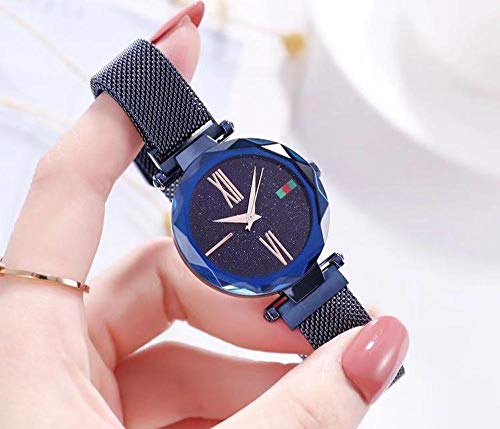 Correa De Reloj De Cuarzo Resistente Al Agua Mujer De La Moda Tendencia Simple Estudiante Waterproofrose Gold (Correa Magnética)