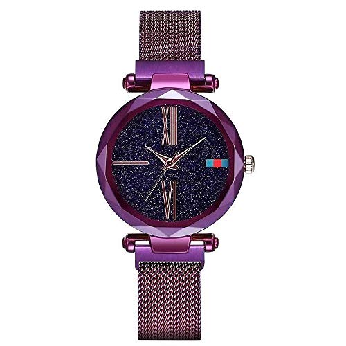 Correa De Reloj De Cuarzo Resistente Al Agua Mujer De La Moda Tendencia Simple Estudiante Waterproofrose Gold (Correa Magnética)