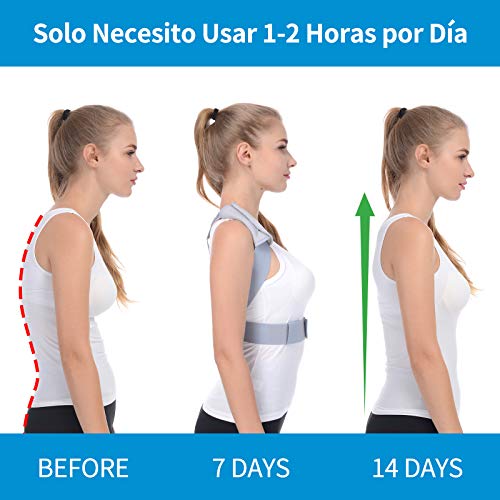 Corrector de Postura Corrector Postura Para Hombre y Mujer Espalda Férulas para espalda, Ideal para Aliviar el Dolor, corrector espalda Incluye 1x Correa de Extensión 2X La almohadilla de la axila