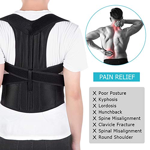 Corrector de Postura Espalda, Ajustables Apoyo de Espalda, Enderezador de Espalda, Cinturón Corrección de Postura para Hombres y Mujeres, Aliviar el dolor de Espalda y Hombro