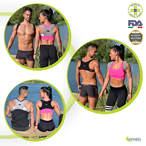 Corrector de Postura Espalda Hombre Mujer Niños Cuello Trasero Banda de Joroba Postural Tirante Ajustable Reforzado Transpirable Endereza Los Hombros Busto Ortopédico