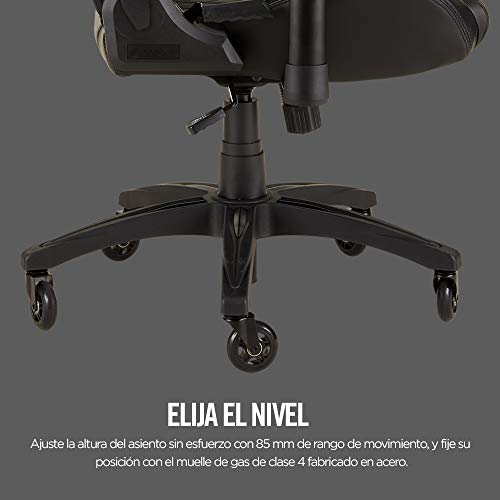 Corsair T1 Race Silla de Oficina, para Videojuegos, Polipiel, fácil de ensamblar, giratoria ergonómica, Altura Ajustable y reposabrazos 4D, Asiento cómodo y reclinable, Negro