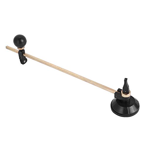 Cortador de vidrio, compás de 6 ruedas Cortador de corte circular con mango de madera y círculo de ventosa(#2)