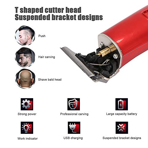 Cortadora De Cabello Eléctrica De Salón De Carga Usb, Recortadora De Cabello Profesional, Máquina De Corte De Cabello Recargable Con 3 Piezas (1/2/3 Mm), Para Peinado De Cabeza De Aceite(02)