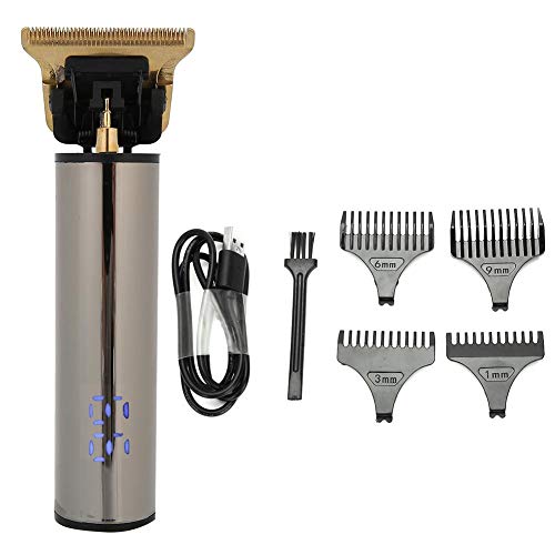 Cortadora de cabello eléctrica recargable, recortadora de cabello portátil, herramienta de peinado de máquina de corte de cabello con peines de límite de 4 piezas (1/3/6/9 mm)(02)