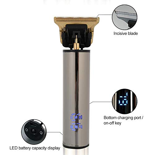 Cortadora de cabello eléctrica recargable, recortadora de cabello portátil, herramienta de peinado de máquina de corte de cabello con peines de límite de 4 piezas (1/3/6/9 mm)(02)