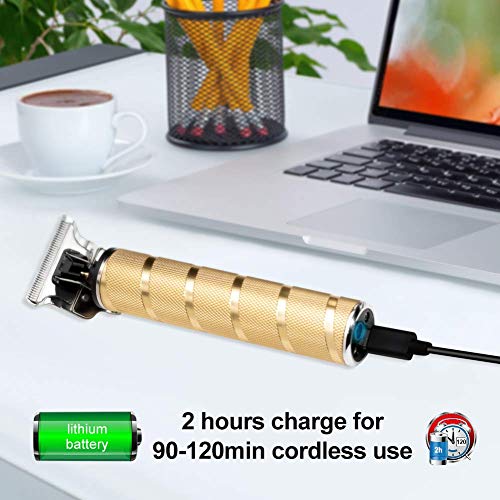 Cortapelos Eléctricos Pro Li Accesorios De Peluquería Aseo Cortapelos con Cuchilla En T Sin Cable Recargable A Prueba De Agua Cortapelos para Hombres,Rojo