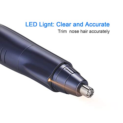Cortapelos Nariz y Oreja - Liberex Recortador Eléctrico para Nariz Oreja con LED, Cuchilla Impermeable de 360° Rotación