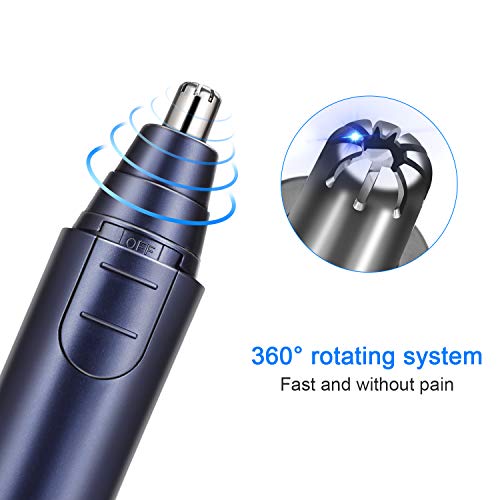 Cortapelos Nariz y Oreja - Liberex Recortador Eléctrico para Nariz Oreja con LED, Cuchilla Impermeable de 360° Rotación