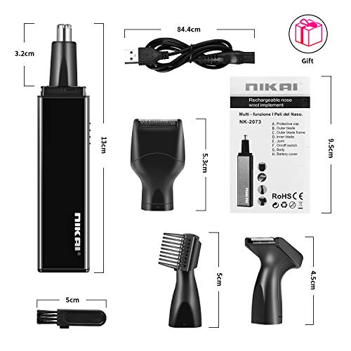 Cortapelos Nariz y Orejas, Recortador de pelo y cejas 4 en 1 afeitadora para hombres y mujeres, Lavable y sin tirones garantizado