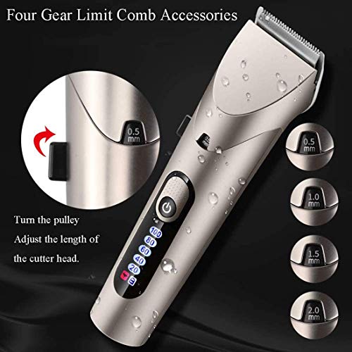 Cortapelos para hombres Cortapelos inalámbrico profesional con pantalla LED recargable Cortabarba múltiple para hombres, niños, niños