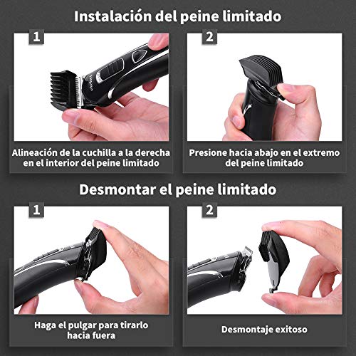 Cortapelos Profesional Hombre 5 en 1 con Peines Multifuncionales con base de carga PH-2701 ELEHOT