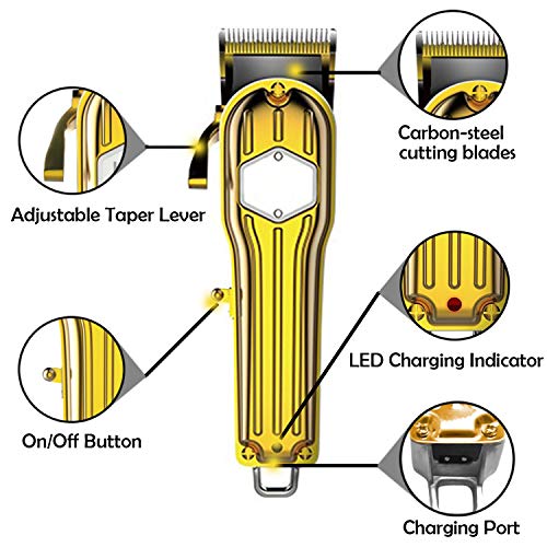 Cortapelos Profesional Hombre Maquina Cortar Pelo Eléctrica, Afeitadora Corporal Masculina para Hombres con Batería Recargable y 4 Peines