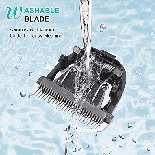 Cortapelos Profesional Hombre Motor Silencioso Cuchilla Titanio Cerámica, Máquina Cortar Pelo Inalámbrico Batería 2000mAh, Cortadora de Pelo Recortador de Pelo Barba Kit, USB recargable