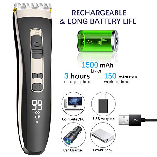 Cortapelos Profesional Hombres, Oudekay Máquina de Cortar Pelo Cortador de Pelo Recargable, Barbero Electrico, Recortador de Barba Inalámbrico con Ajuste Turbo de 3 Velocidades Cortapelos Hombres