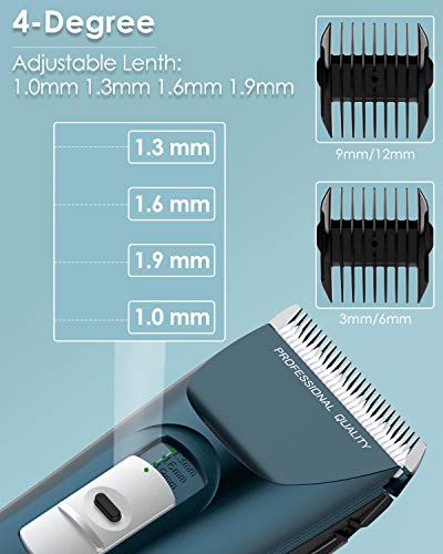 Cortapelos Profesional Hombres, Uiter Recortadora para barba y pelo Máquina Cortar Pelo Kit Cortadora de Pelo Inalámbrica Batería Recargable de Litio 2000mAh Barbero Electrico Cortapelos con 2 Peine